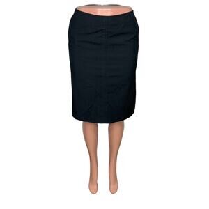 New York & Company Stretch Skirt Black Side Pockets Hidden Zipper on Back Size 2